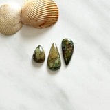 Medium Sea Green Teardrop Treasure Mountain Turquoise, Set of 3 Background