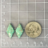 Medium Faint Blue Diamond Namtso Lake Turquoise, Set of 2 Dimensions