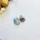 Medium Sky Blue Freeform Golden Hills Turquoise, Set of 2 Background