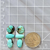 Small Sky Blue Mixed Pilot Mountain Turquoise, Set of 6 Dimensions