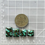 Medium Ocean Blue Bar Bamboo Mountain Turquoise, Set of 4 Dimensions