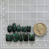 Small Bamboo Green Mixed Bamboo Mountain Turquoise, Set of 10 Dimensions