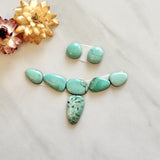 Small Mint Green Freeform Lucid Variscite, Set of 8 Background