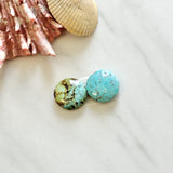 Small Sky Blue Round Mixed Turquoise, Set of 2 Background