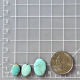 Small Sky Blue Freeform Pilot Mountain Turquoise, Set of 3 Dimensions