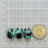 Medium Sky Blue Oval Blue Moon Turquoise, Set of 3 Dimensions