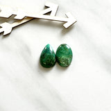 Medium Deep Green Mixed Crescent Lake Variscite, Set of 2 Background