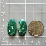 Large Deep Green Oval Fox Turquoise, Set of 2 Dimensions