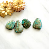 Small Lime Green Mixed Number 8 Turquoise, Set of 4 Background