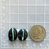 Large Sky Blue Oval Blue Moon Turquoise, Set of 2 Dimensions