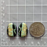 Medium Mint Green Freeform Crescent Lake Variscite, Set of 2 Dimensions