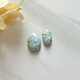 Medium Faint Blue Oval Sand Hill Turquoise, Set of 2 Background