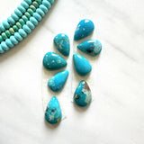 Small Sky Blue Teardrop Royston Turquoise, Set of 8 Background