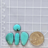 Small Sky Blue Freeform Kingman Turquoise, Set of 4 Dimensions