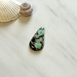 Large Sea Green Teardrop Bamboo Mountain Turquoise Background