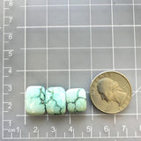 Medium Faint Blue Barrel Sonora Turquoise, Set of 3 Dimensions