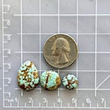 Small Sea Green Mixed Number 8 Turquoise, Set of 3 Dimensions