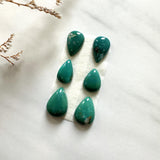 Small Deep Green Teardrop Crescent Lake Variscite, Set of 6 Background