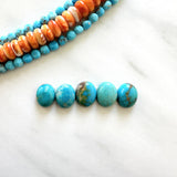 Small Sky Blue Oval Royston Turquoise, Set of 5 Background