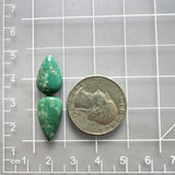 Small Deep Green Teardrop Crescent Lake Variscite, Set of 2 Dimensions