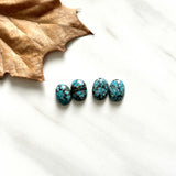 Small Sky Blue Oval Yungai Turquoise, Set of 4 Background