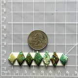 Small Mixed Diamond Mixed Turquoise, Set of 7 Dimensions