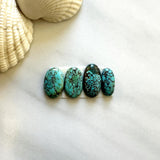 Small Ocean Blue Oval Yungai Turquoise, Set of 4 Background