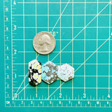 Medium Mixed Hexagon Mixed Turquoise, Set of 3 Dimensions