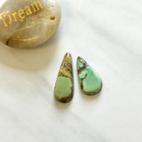 Large Mint Green Teardrop Crescent Lake Variscite, Set of 2 Background