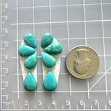 Small Sky Blue Teardrop Fox Turquoise, Set of 8 Dimensions