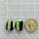 Medium Sea Green Oval Crescent Lake Variscite, Set of 2 Dimensions