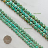 Bamboo Green Kingman Turquoise Puffy Heart Beads