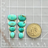 Small Sky Blue Mixed Royston Turquoise, Set of 8 Dimensions