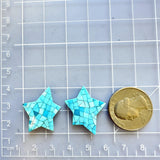 Large Sky Blue Freeform Inlay, Set of 2 Dimensions