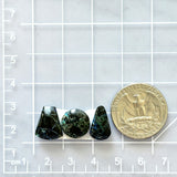 Small Ocean Blue Mixed Yungai Turquoise, Set of 3 Dimensions