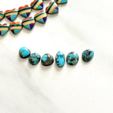 Small Sky Blue Mixed Sonora Turquoise, Set of 6 Background
