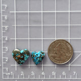 Small Ocean Blue Heart Ithaca Peak Turquoise, Set of 2 Dimensions