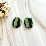 Medium Sea Green Oval Crescent Lake Variscite, Set of 2 Background
