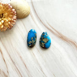 Medium Ocean Blue Mixed Ithaca Peak Turquoise, Set of 2 Background