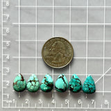 Small Ocean Blue Teardrop Yungai Turquoise, Set of 6 Dimensions