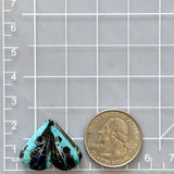 Medium Ocean Blue Teardrop Yungai Turquoise, Set of 2 Dimensions