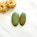 Large Mint Green Oval Crescent Lake Variscite, Set of 2 Background