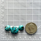 Small Ocean Blue Round Yungai Turquoise, Set of 3 Dimensions