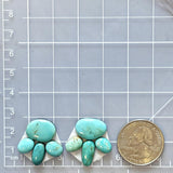 Small Sky Blue Freeform Kingman Turquoise, Set of 8 Dimensions