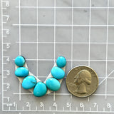 Small Sky Blue Oval Sleeping Beauty Turquoise, Set of 7 Dimensions