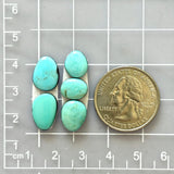 Small Sky Blue Mixed Kingman Turquoise, Set of 5 Dimensions
