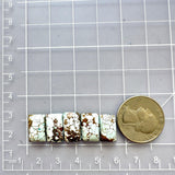 Small White Bar Sand Hill Turquoise, Set of 5 Dimensions