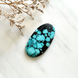 Large Sky Blue Oval Yungai Turquoise Background