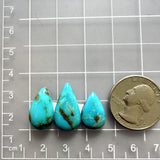 Medium Sky Blue Teardrop Ithaca Peak Turquoise, Set of 3 Dimensions