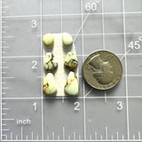Small Light Yellow Mixed Crescent Lake Variscite, Set of 6 Dimensions